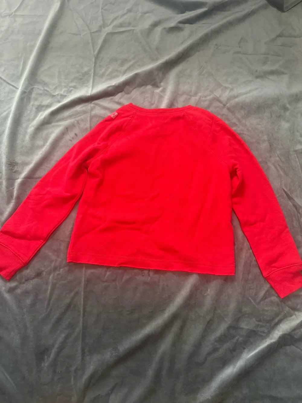 Justice Girls Size 10 Red Cat Graphic Pullover Sweatshirt w/ Pockets Faux Fur